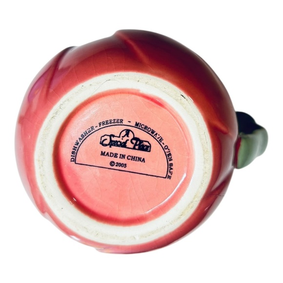 A Special Place Tulip Pink and Green Ceramic Pitcher - Picture 5 of 6